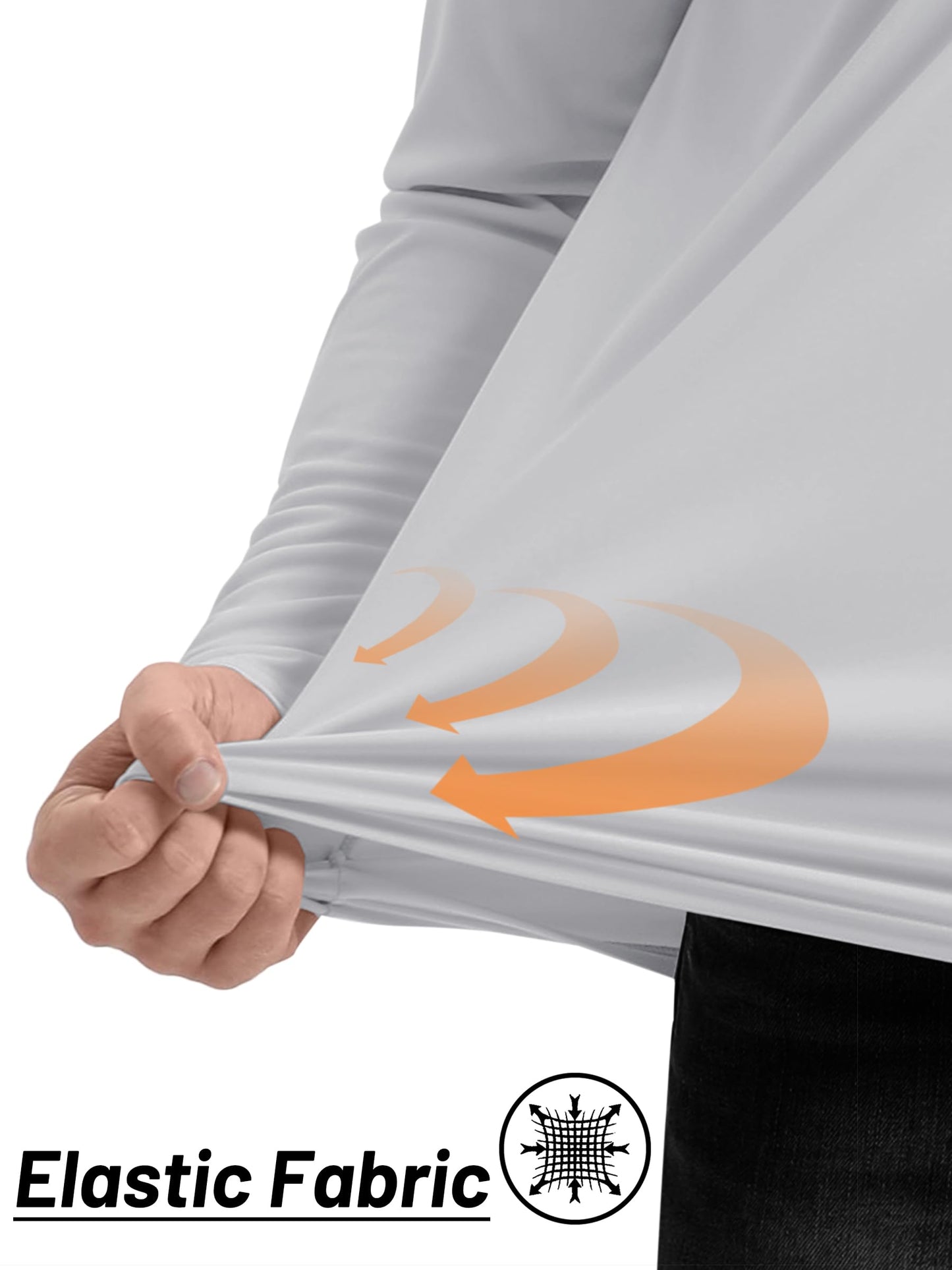 TACVASEN Men's Dry Fit Swim Shirts SPF 50+ Rash Guard Athletic Shirts Grey XXL