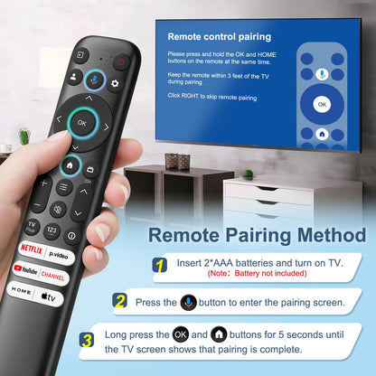 Voice Remote Only for TCL-Google-TV-Remote-Control Replacement,RC813 Remote Compatible with TCL 4k QLED/UHD/QD-Mini LED Series Smart TVs(Not for Fi & Roku TVs)