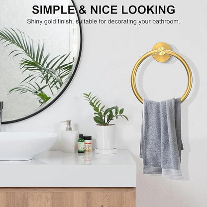 SetSail Towel Holder for Bathroom Wall Gold Towel Ring Stainless Steel Hand