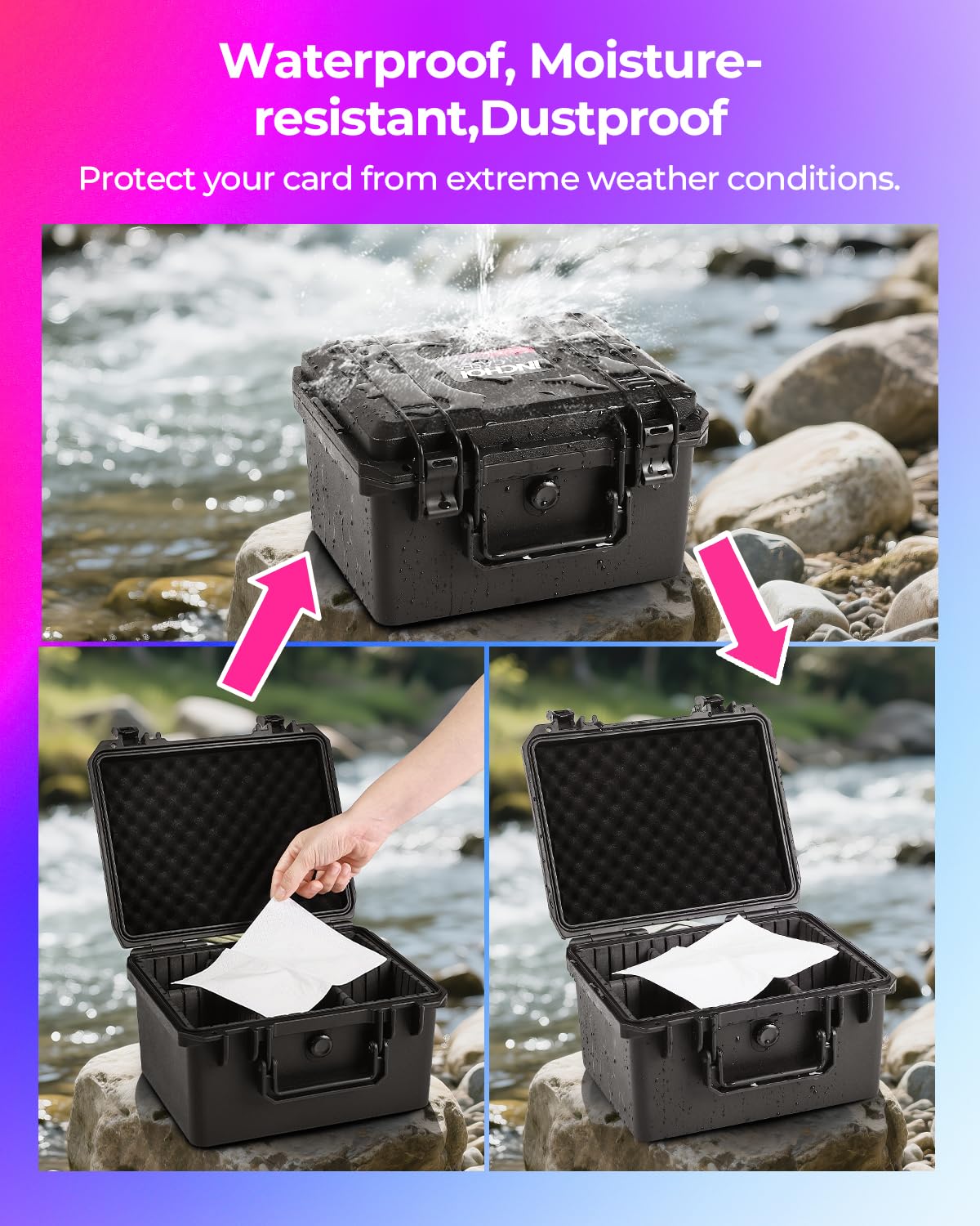 INCHOICASES Card Case Sports Graded Trading Card Storage Box for PSA BCW MTG Tmnt TCG Zion Magnetic Card, Waterproof Hard Carrying Case Card Protective Organizer for Rigid Card Sleeve Collector