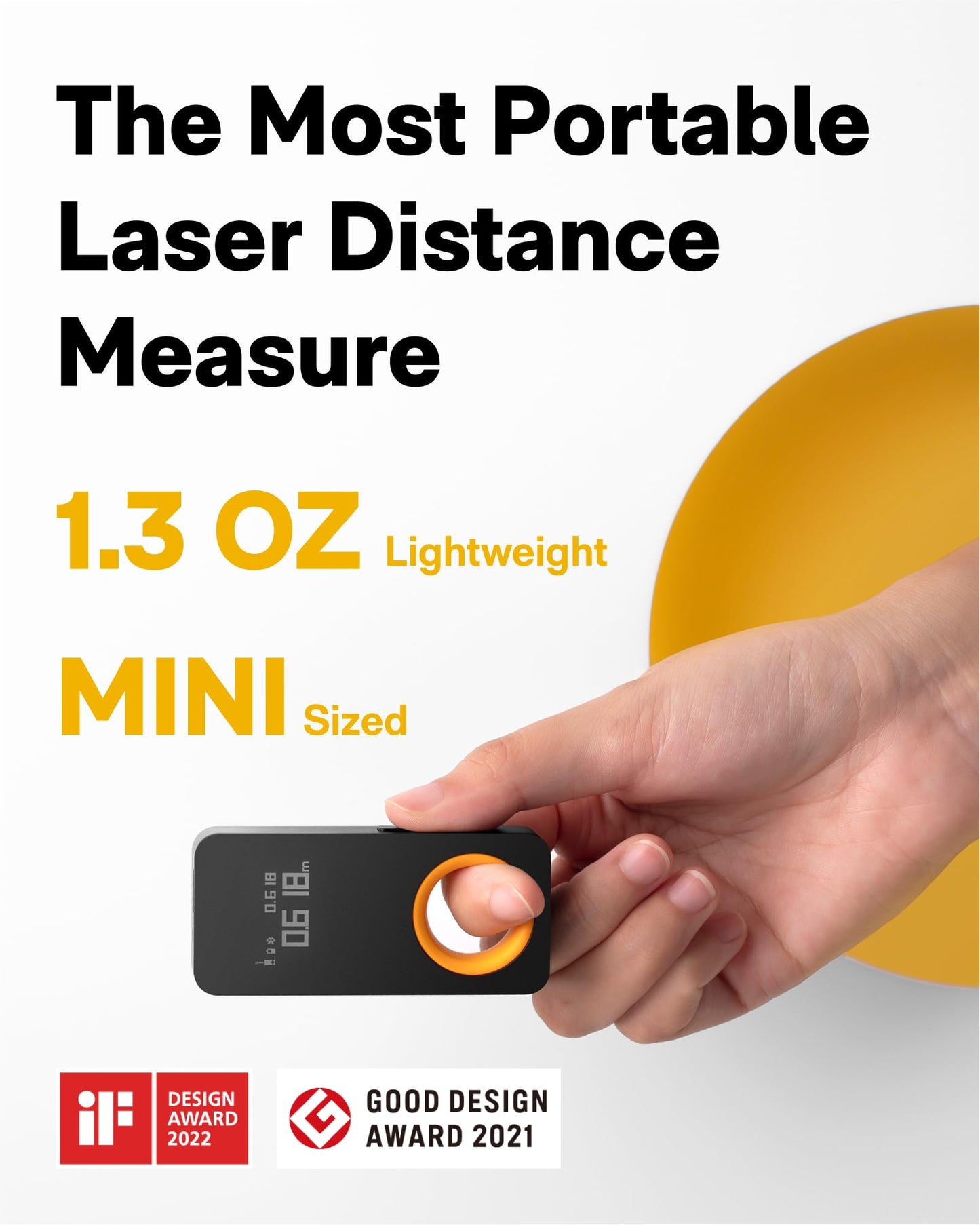 HOTO Laser Measuring Tool, Unique Gifts for Men Women, Pocket-Size 98Ft Laser Tape Measure ±2mm Accuracy, USB-C Rechargeable, OLED Display, Ft/M/in Unit, Real-time Data Sync, Cool Gadgets & Home Use
