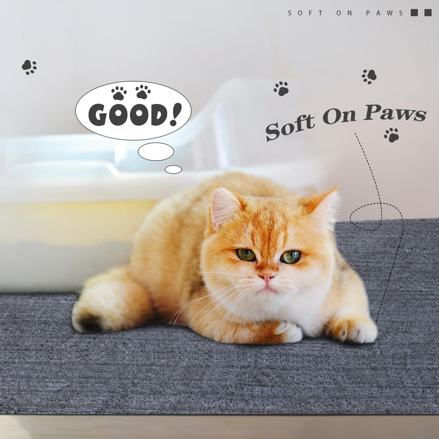 Tinideya 2 Pcs Corner Cat Litter Mat 29 Inch for Corner Machine Washable Litter Mat Ridged Design Fan Shaped Absorbent Cat Litter Rug for Box Less Waste Space(Gray)