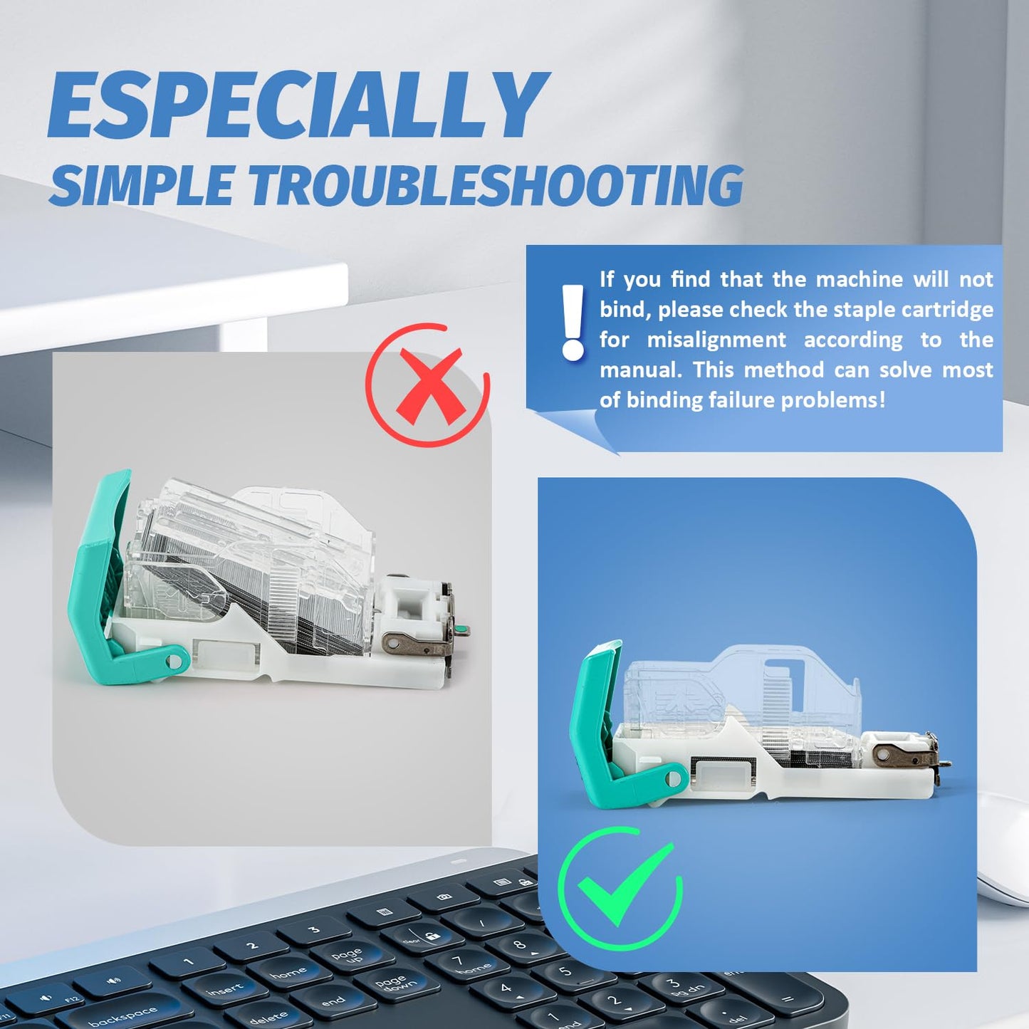 Frifreego Upgraded Electric Stapler, 65 Sheets Capacity, Binding Speed & Margin Adjustable, Automatic Heavy Duty Stapler Including 5500 Staples, Jam-Free