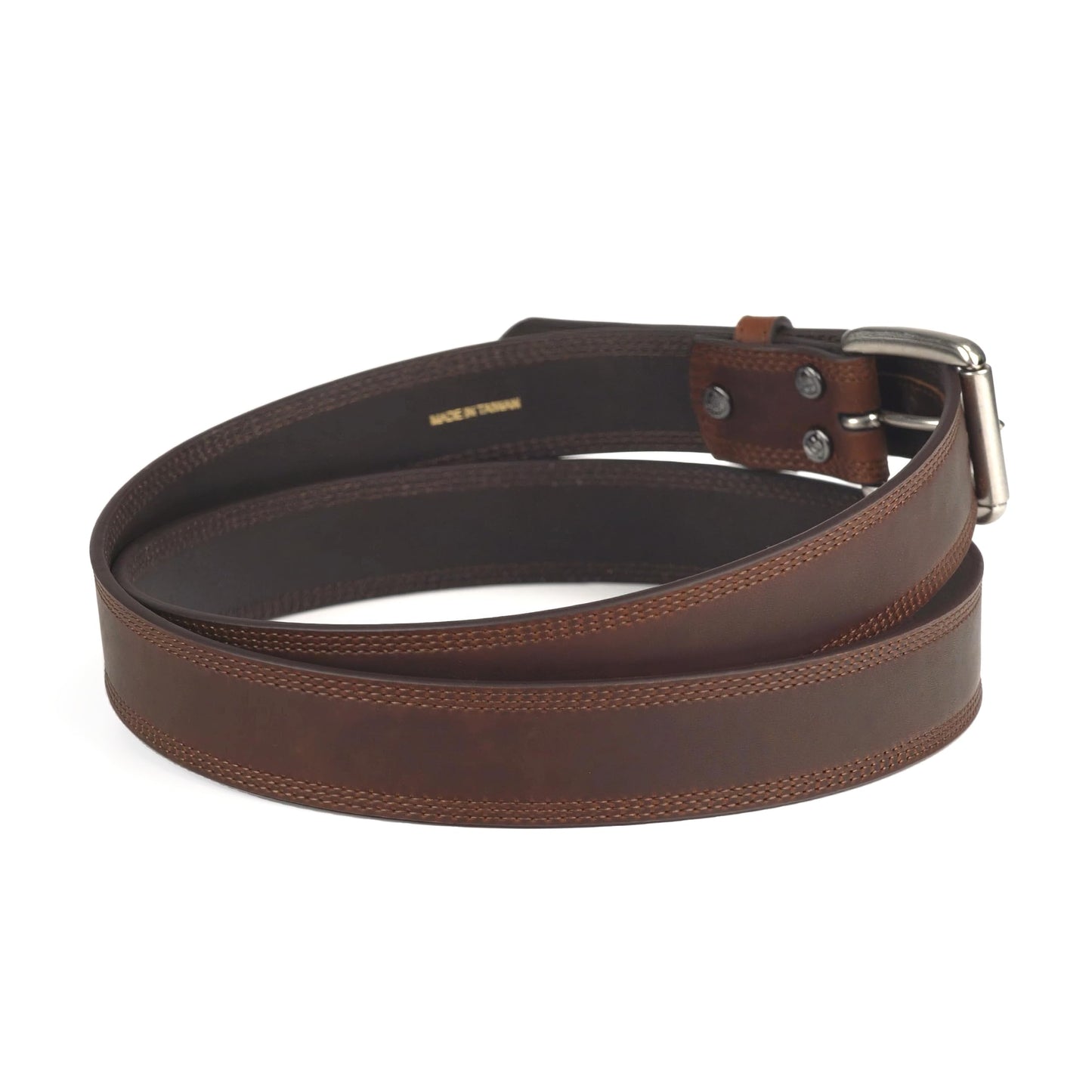 ARIAT Men's Copper Full-Grain Leather Belt with Silver Buckle, 36