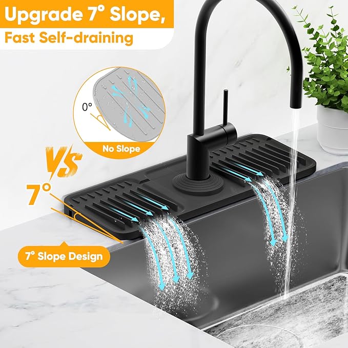 14.6 inch Faucet Mat for Kitchen Sink Splash GuardKitchen Sink Faucet Mat