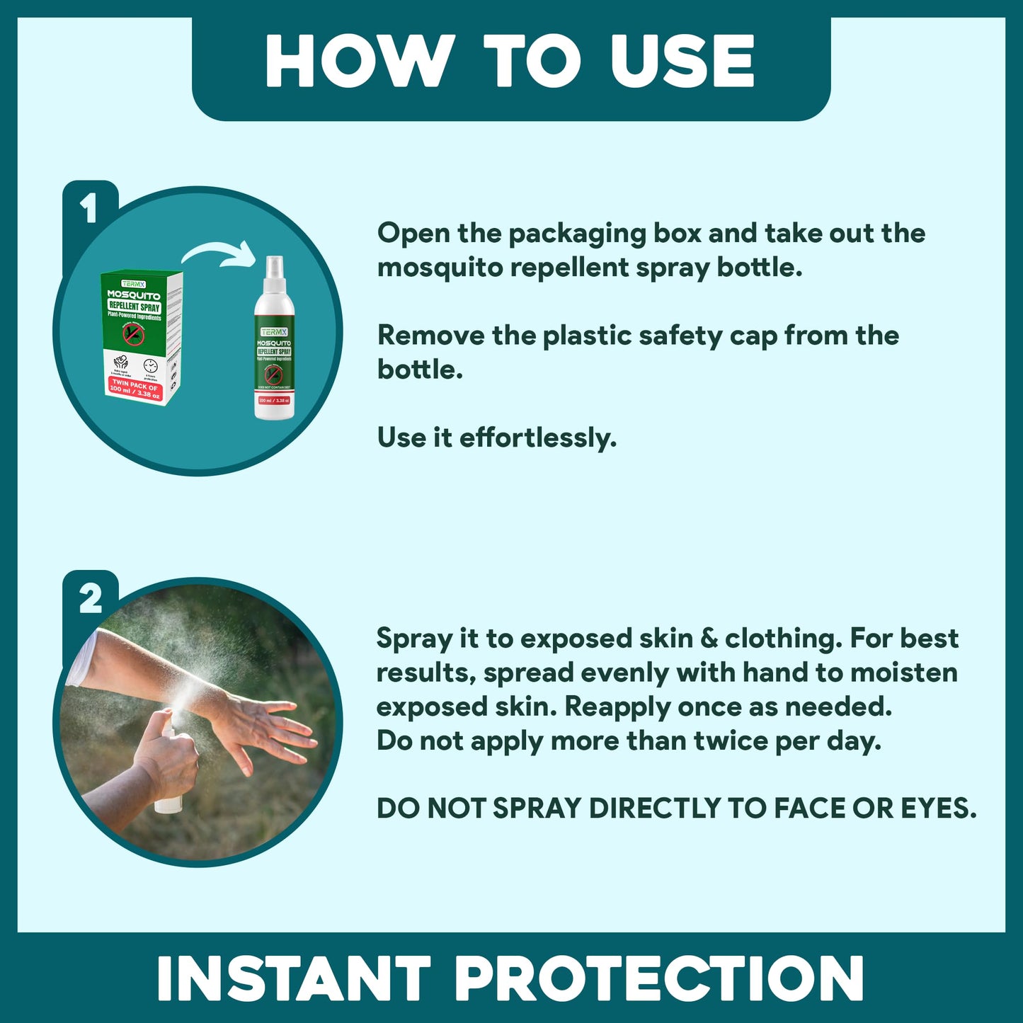 Natural Bug Spray Kids Bug Spray Travel Size TwinPack 2 X 6.75oz DEET Free