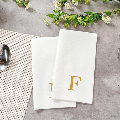 Luxenap 15.8 X 7.9 Inch Linen-Feel Guest Towels, 50 Lettered Hand Towels
