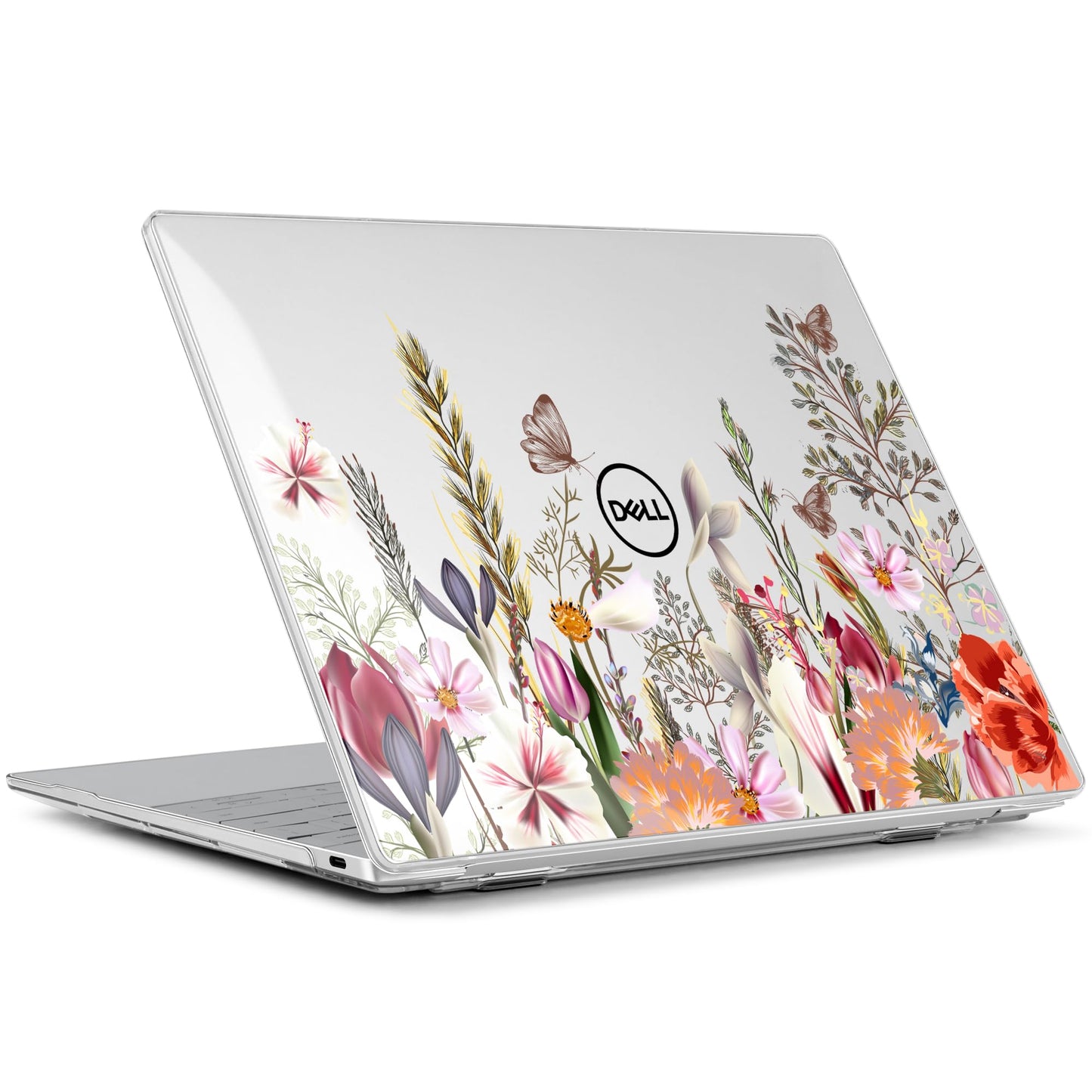 Batianda Case for 2024 Dell XPS 13 Laptop Copilot+ PC 13.4" Display Model Number 9345/9350, Lovely Ultra-Slim Lightweight Scratch-Resistant Hard Cover with Professional Protection, Flower Field