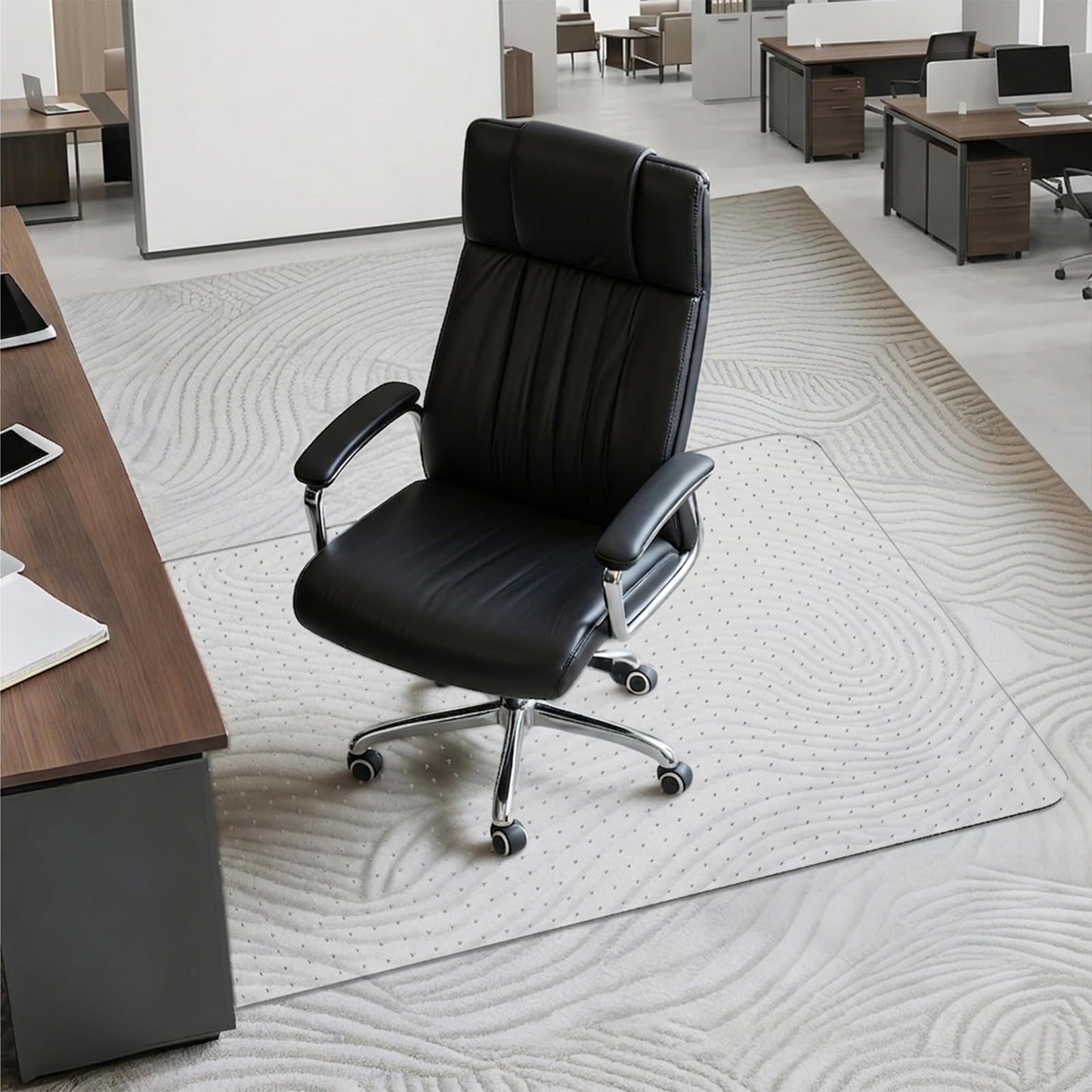 Office Chair Mat for Carpet: 30" x 48" Plastic Heavy Duty Computer Desk Mats for Low Flat and No Pile Carpeted Floor - Clear Rug Pad for Rolling Chairs Office Work Home Gaming Rectangle