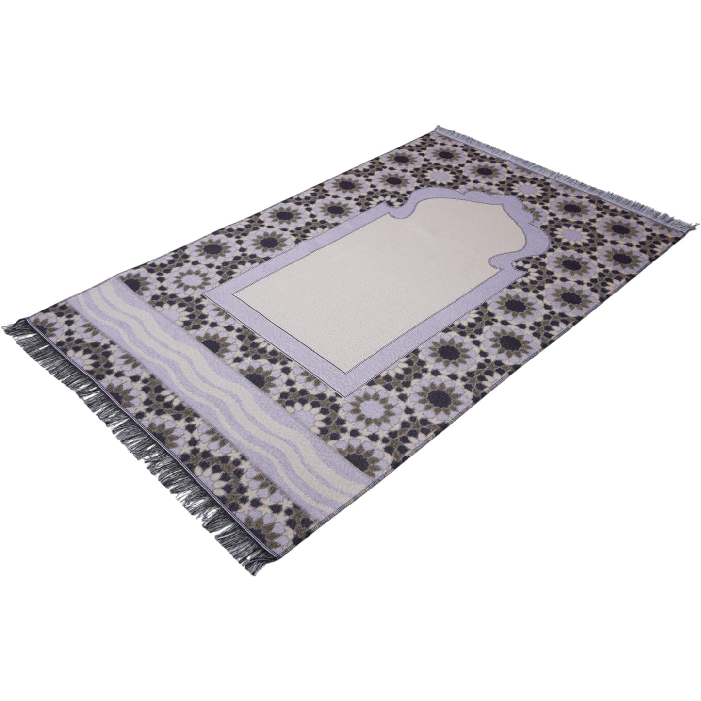 Modefa Turkish Travel Prayer Mat - Muslim Prayer Rug - Thin Woven Cotton Traditional Janamaz Sejjadah for Men Women - Prayer Matt Islam Praying Mat Stargazer (Purple)