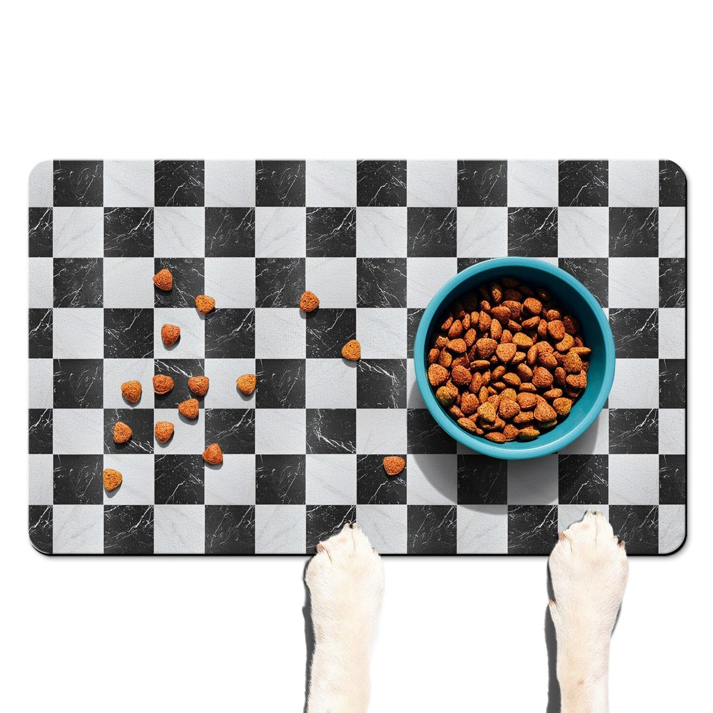 Dog Food & Water Mat, Pet Feeding Mats for Floor Non-Slip Waterproof, Super Absorbent Cat Bowl Easy to Clean Eco-Friendly Durable Pet Placemat