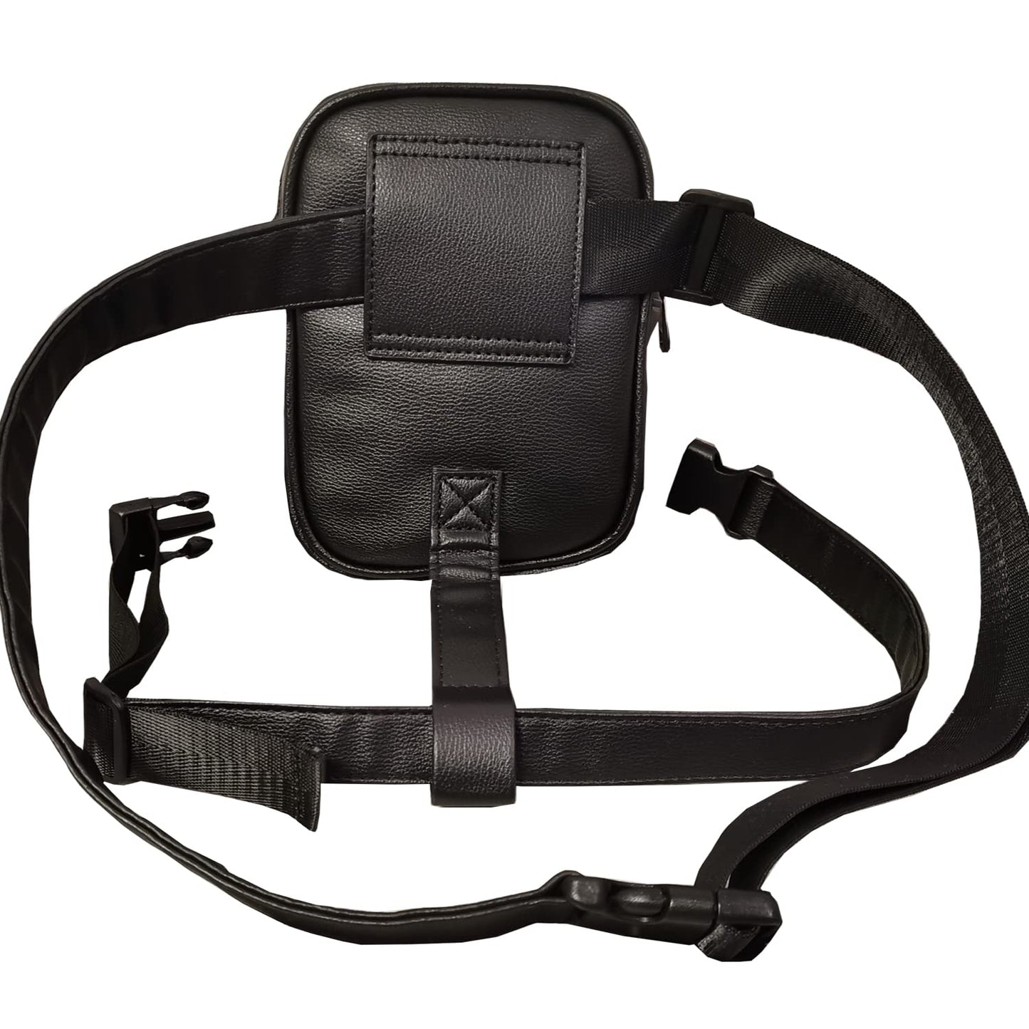Larswon Leg Bag Leg Harness Bag PU Leather Thigh Bag Hip Bag Fanny Pack Thigh Harness Women, Black, Small, Waist Pack