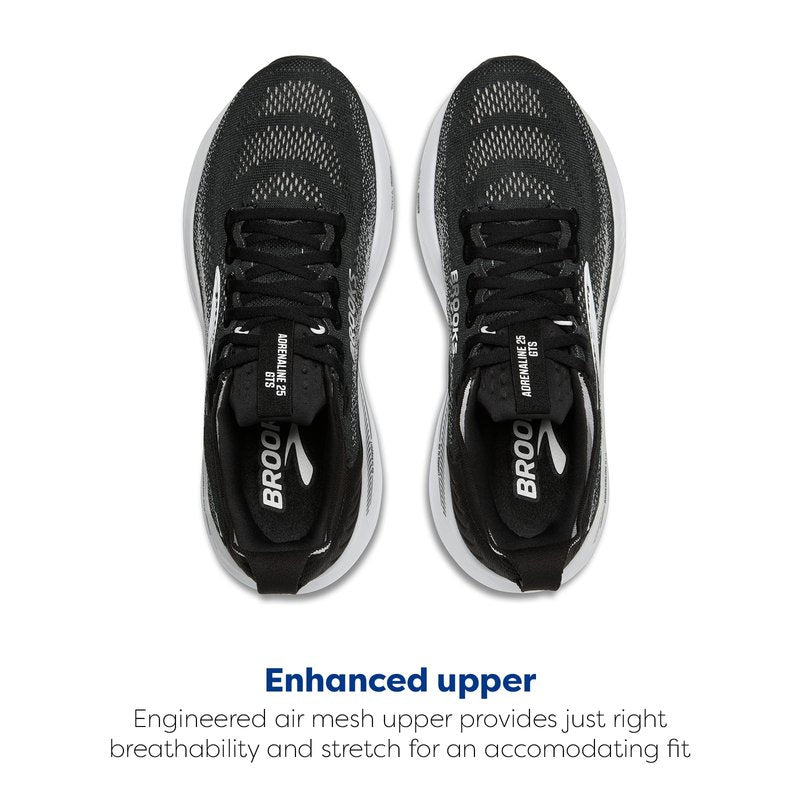 Brooks Women’s Adrenaline GTS 25 Supportive Running & Walking Shoe - Black/Grey/White - 12 X-Wide