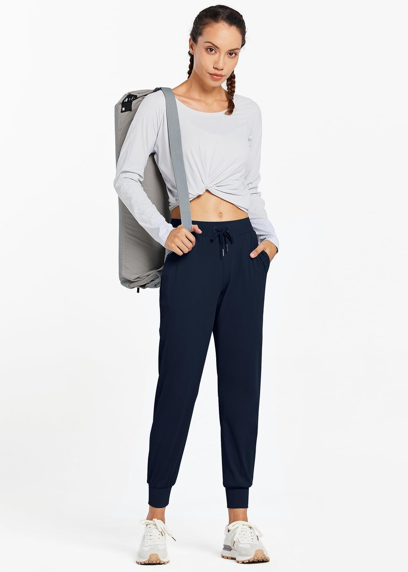 Libin Women's Joggers Pants Athletic Sweatpants with Pockets Running Tapered Casual Dance Pants for Workout,Lounge, Navy S