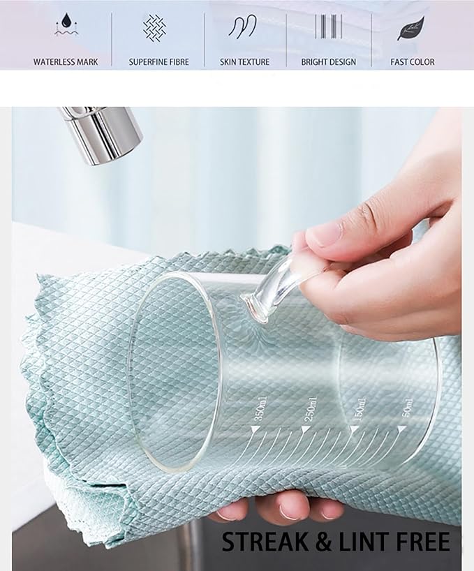 Fish Scale Microfiber Cleaning Cloth Steak Free Glass Window, Windshield