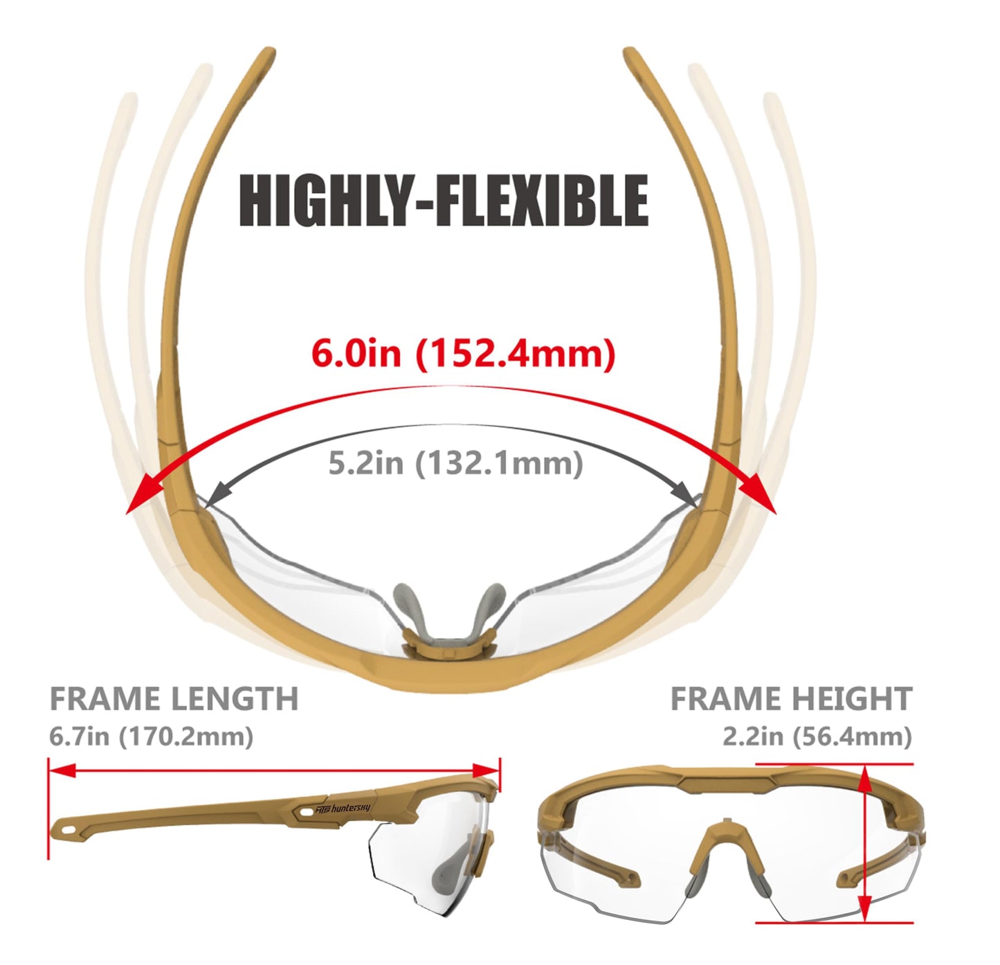 HTS HUNTERSKY S57 Clear Lens Ballistic Tactical Shooting Glasses ANSI Z87+ UV400 Anti-Fog Eyewear for Airsoft Range Security and Outdoor Sports, for Men and Women