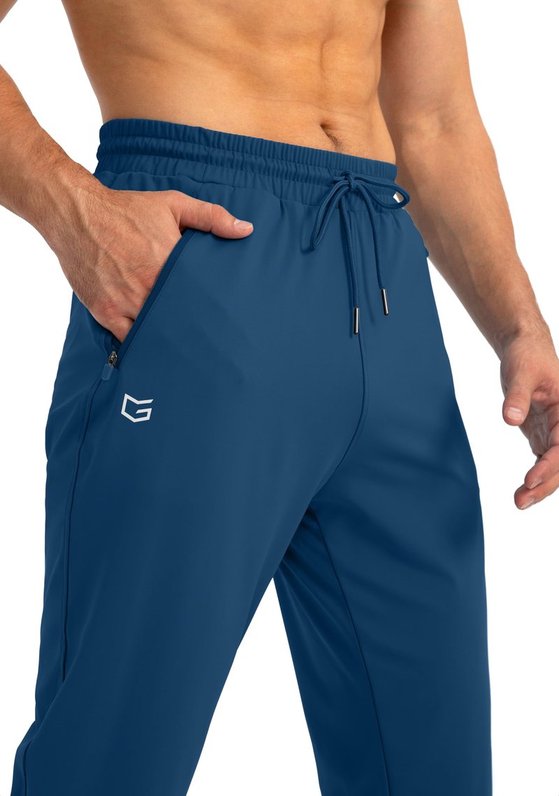 G Gradual Men's Sweatpants with Zipper Pockets Tapered Joggers for Men Athletic Pants for Workout, Jogging, Running (Dark Blue, X-Large)