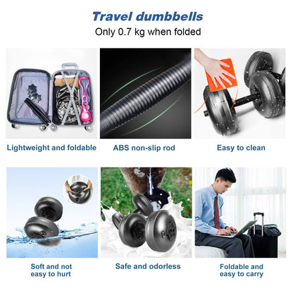 Water Filled Dumbbells Set - Water Filled Weights - Portable Travel Weights - Weights Adjustable Dumbbells - Portable Fitness Equipment - Strength Training - Fitness and Shaping