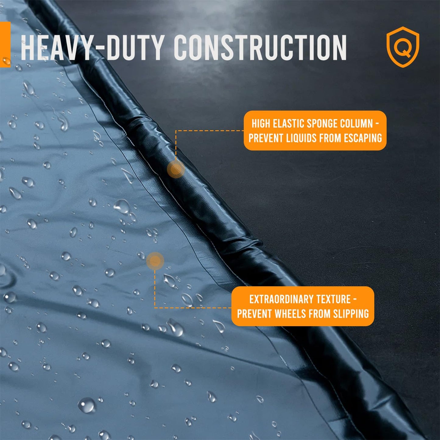 VUSIGN Containment Mat, 7'9"x16' Non-Slip Garage Floor Mat, Heavy Duty Waterproof Garage Protection from Snow Rain Mud for Cars SUVs Trucks