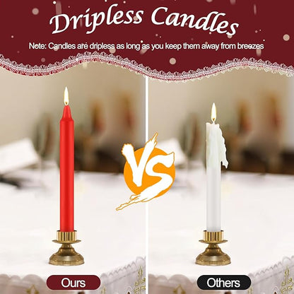 Tobeape Red Christmas Candles Set of 24, 4" Red Spell & Chime Candles, Unscented Mini Pyramid Taper Candle for Witchcraft, Wiccan Altar, Magic Tools, Rituals, Prayer, Meditation, Party Decoration