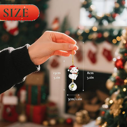 H&D HYALINE & DORA 6 Pcs Cat Ornaments for Christmas Tree White Cat Suncatcher with Rhinestones Gifts for Pet Lovers, Women Christmas Ornament 2025