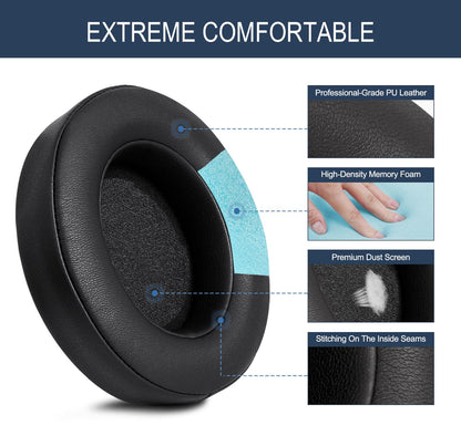 GVOEARS Replacement Ear Pads Cushions for Razer Kraken Pro V2 & Razer Kraken 7.1 V2 Headphones, Ear Cups Earmuffs Made of Premium Protein Leather & Memory Foam, Easy Installation - Black