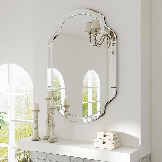 Decorative Mirrors for Wall Decor, 24" x 36" Large Beveled Wall Mirror for Living Rroom Dining Room Bathroom Bedroom Entryway, Vanity Mirror Hang Horizontally or Vertically