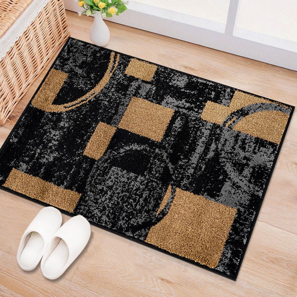 Rugshop Contemporary Circle Design Area Rug, Fade-Resistant Carpet for Living Room, Dining Room, or Home Office 2' x 3' Jute