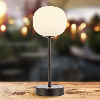 JONATHAN Y JYL7108B Natalia 12.25" Bohemian Farmhouse Iron Rechargeable Integrated LED Table Lamp Contemporary Bedside Desk Lamp for Bedroom Living Room Office, Oil Rubbed Bronze/White