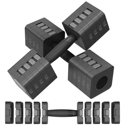 Adjustable Dumbbells Set of 2, 5-in-1 Adjustable Weight Dumbbells for Women/Men, 3lb/5lb/7lb/9lb/11lb Dumbbell Weights Set for Home Gym Workout