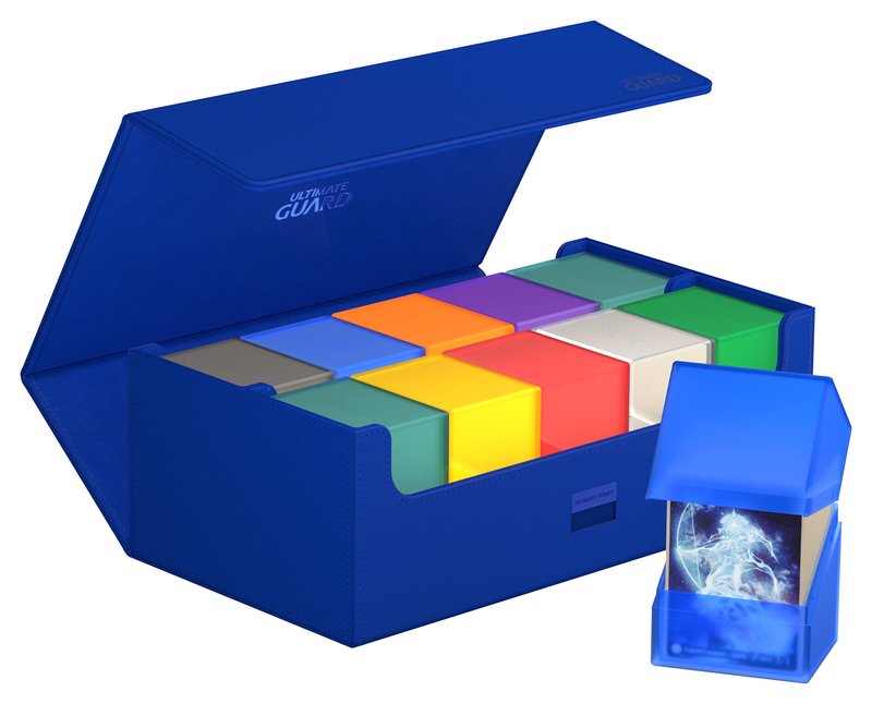 Ultimate Guard Arkhive 800+, Deck Case for 800 Double-Sleeved TCG Cards, Blue, Compatible with Boulders, Magnetic Closure & Microfiber Inner Lining