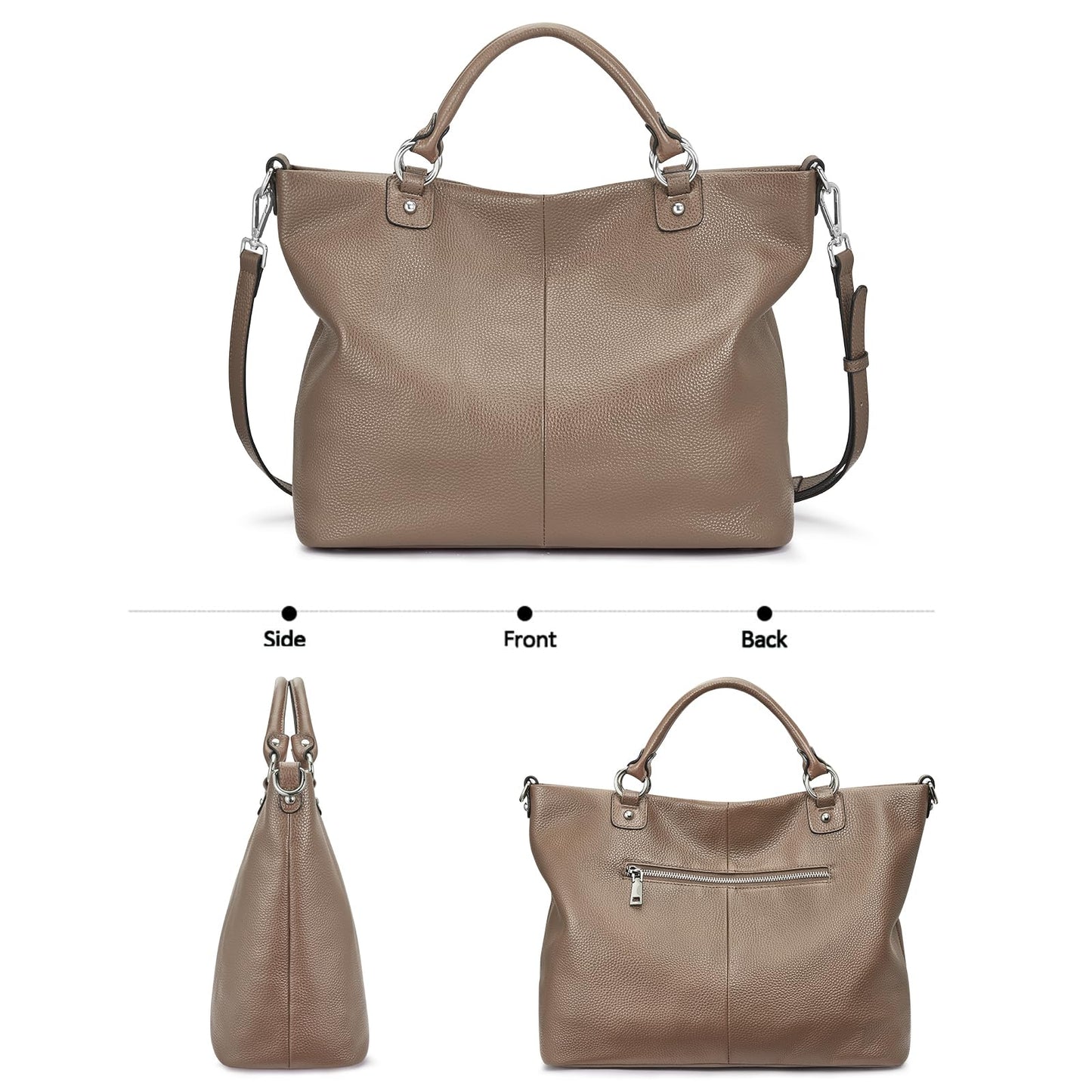 Kattee Women's Soft Leather Tote Bag, Top Satchel Purses and Handbags