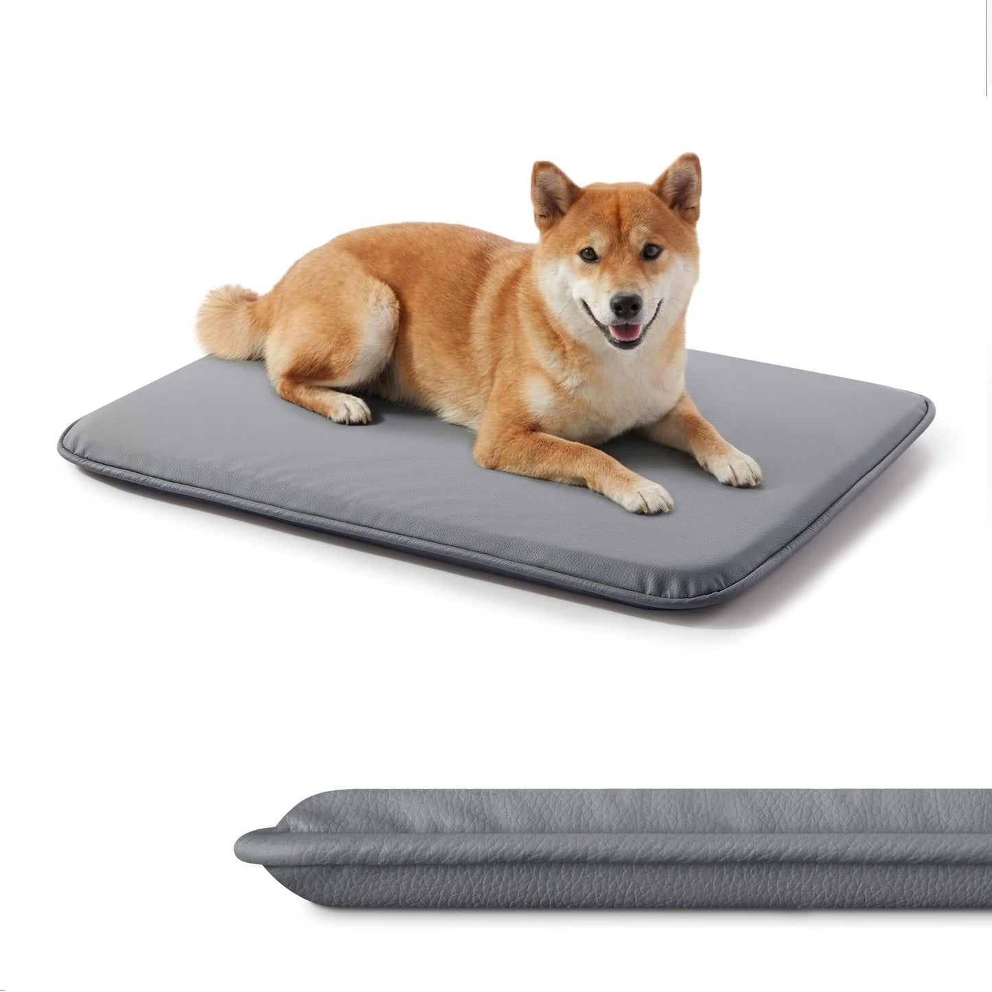 Warmrest Waterproof Dog Crate Pad Medium Sized Dog, Dual-Sided Outdoor Dog Bed for Crate Washable, Cooling Dog Sleeping Foam Mat, Wipeable, 35×22, Grey