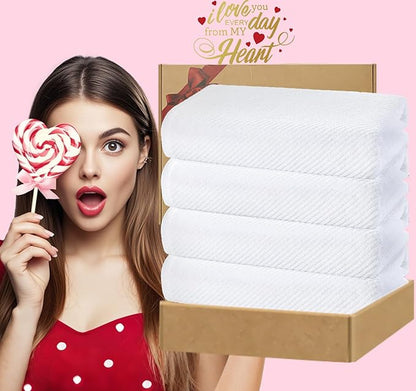 Luxury Bath Towels, Bath Towels Set of 4, Large 30" x 56"