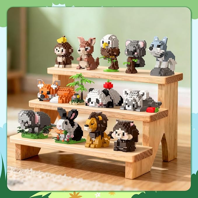 HIGH GODO 12 Pack Animal Party Favors Building Sets Mini Animals Building Blocks Decor Model Kits Goodie Bags Stuffers Classroom Small Prize Toys Gifts for Adults Teens Age 14+