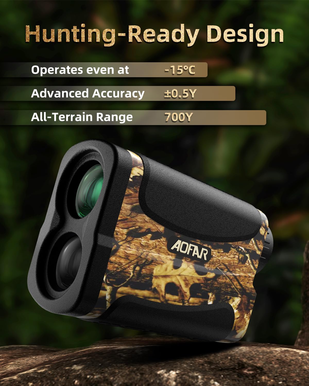 AOFAR HX-700N Hunting Range Finder 700 Yards Waterproof Archery Rangefinder for Bow Hunting with Range and Speed Mode, Free Battery, Carrying Case