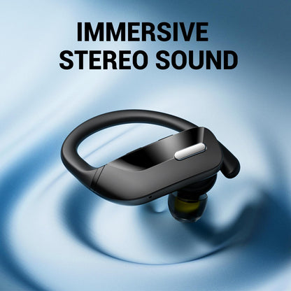 occiam Sport Wireless Earbuds Bluetooth Headphones 80hrs Playtime Deep Bass Ear Buds with Earhook Noise Cancelling Mic Waterproof Earphones for Workout Running Black