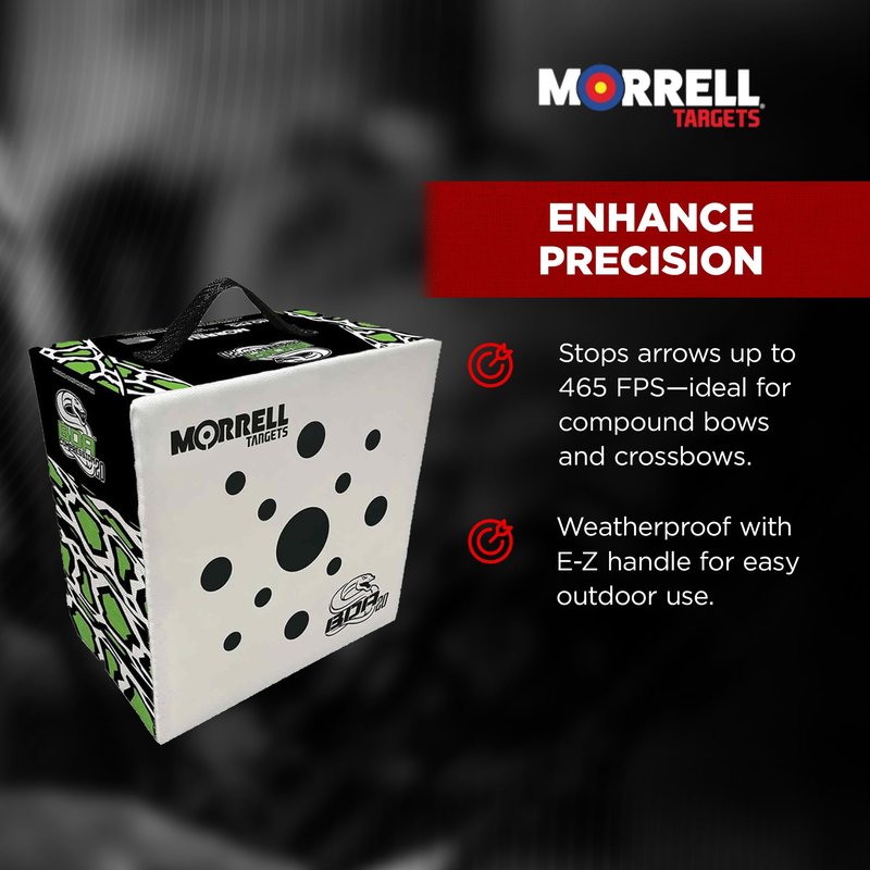 Morrell Targets BOA Compression Archery Target, 18 Inch Weatherproof Foam Block for Compound Bows and Crossbows, Field Points Only, White/Black
