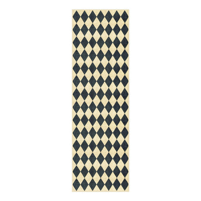 LIVEBOX Checkered Rug Runners for Hallways 2.5x8, Non Slip Kitchen Washable Runner Rugs, Moroccan Plaid Indoor Carpet Runner for Entryway Bathroom Bedroom Laundry