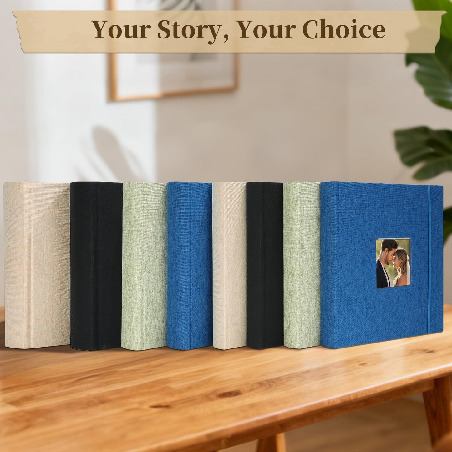 Vienrose Scrapbook Album 12" x 12", Large Linen Photo Album with Writing Space, DIY Scrapbook Supplies for Wedding, Baby, Family Memories & Travel (30 sheets / 60 pages Navy Blue)