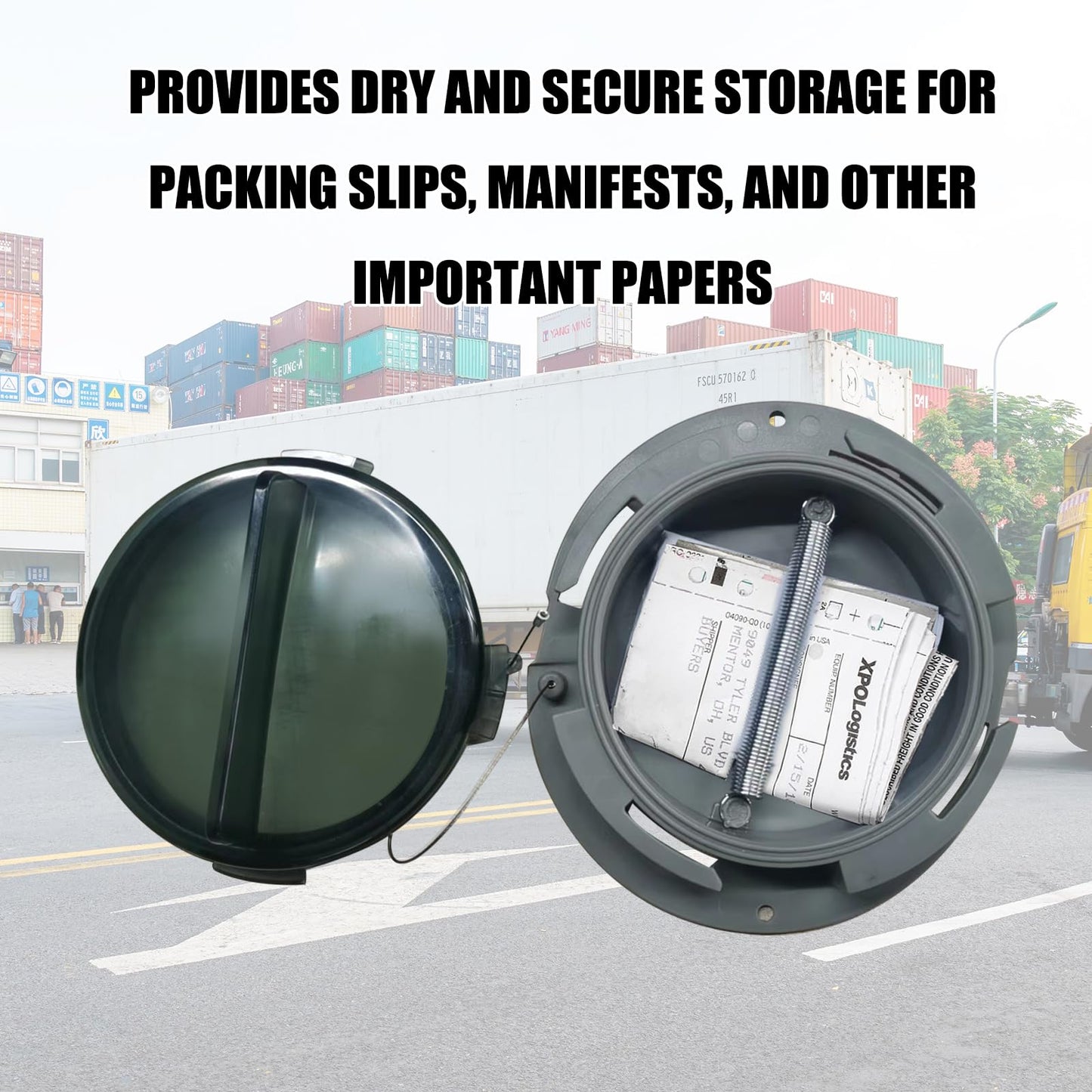 Cabtherlyn Truck and Trailer Twist Lock Document Holder with Wire Attached Cover, ABS Plastic Document Holder Kit (Opaque Gray) (2 PACK)