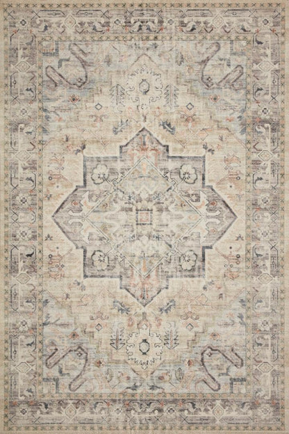 Loloi Hathaway Collection HTH-07 Multi/Ivory 9'-0" x 12'-0", .25" Thick, Area Rug, Soft, Durable, Printed, Modern, Low Pile, Non-Shedding, Easy Clean, Living Room Rug