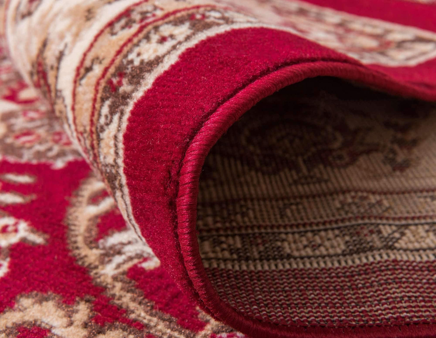 Unique Loom Sialk Hill Collection Area Rug - Washington (9' x 12' Rectangle Burgundy/Cream)