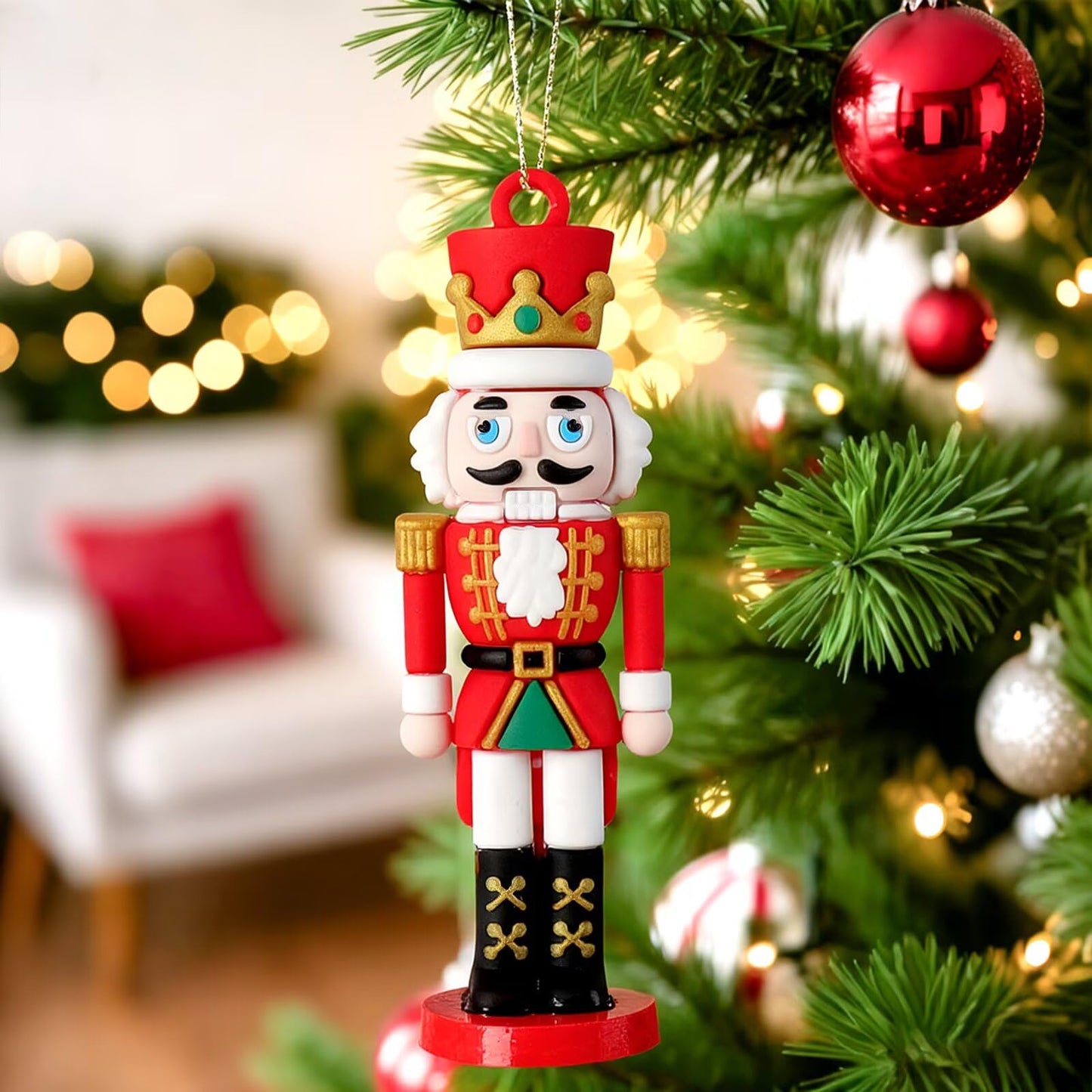 8PCS Christmas Nutcracker Ornaments for Tree, Vivid Nutcracker Soldiers Christmas Tree Decorations for Xmas Tree Festive Hanging Ornament Holiday Party Decor