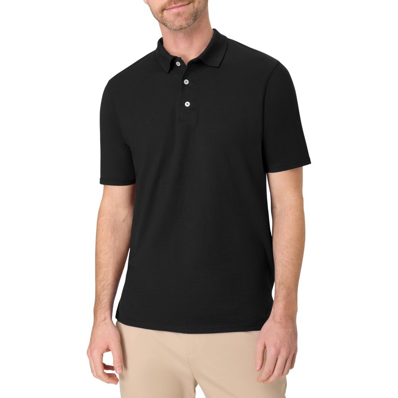 Hanes mens Short Sleeve X-temp Performance Polo fashion t shirts, Black, Large US