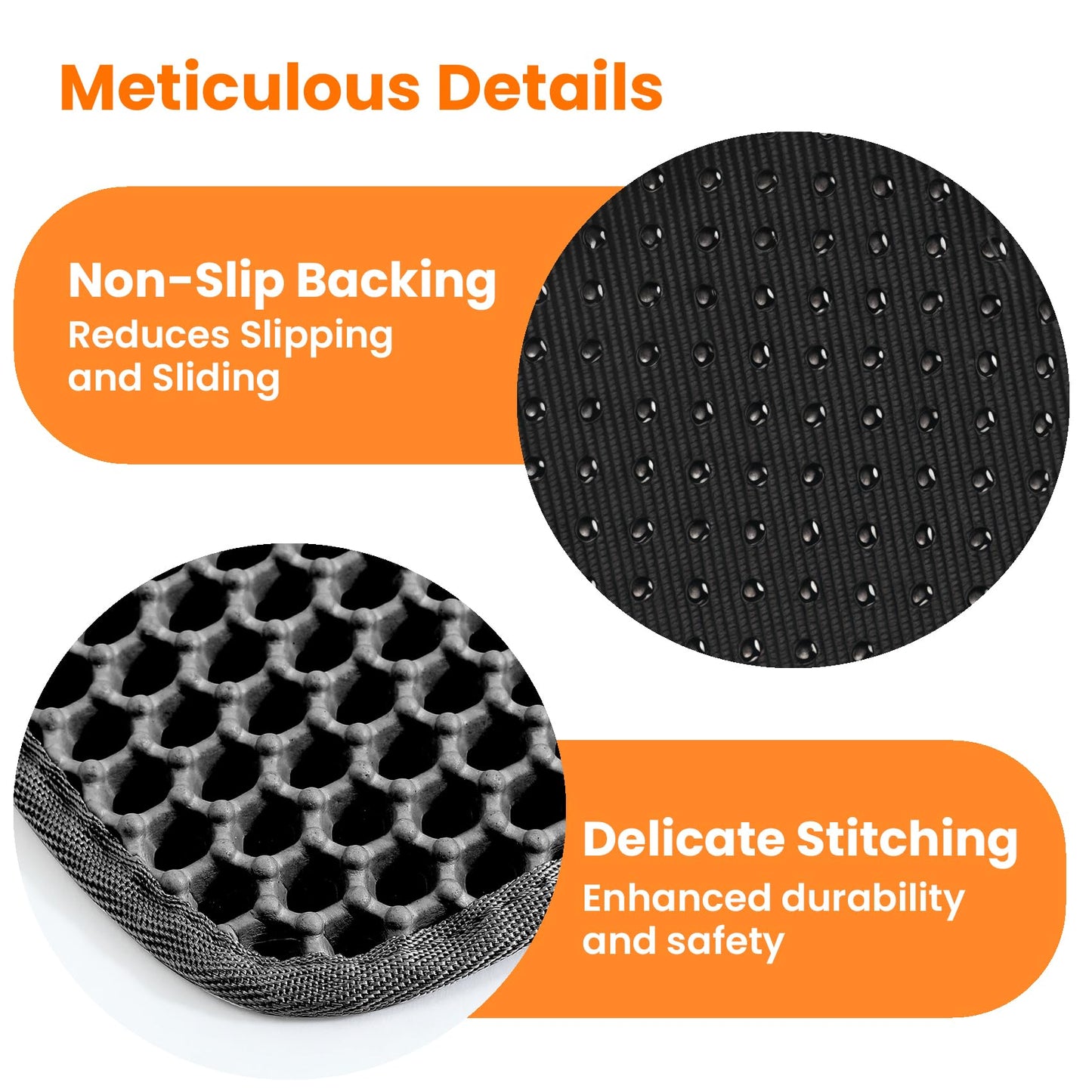 Petinstinct Cat Litter Mat, Double Layer Honeycomb Cat Litter Trapping Mat, Non Slip Waterproof Urine Proof Cat Litter Box Mat for Floor, Kitty Litter Rug, Cat Supplies, Black, 24x18 Inches