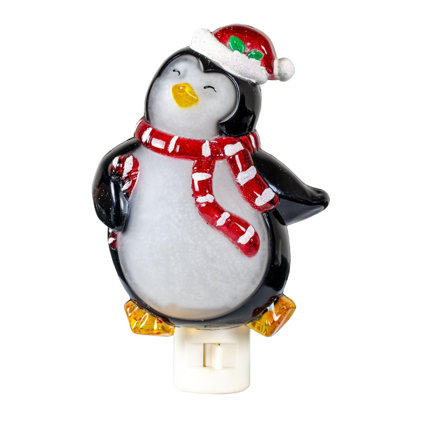 Novelty Lights LED Lamp Penguin with Scarf Christmas Decoration Night Light with Swivel Plug