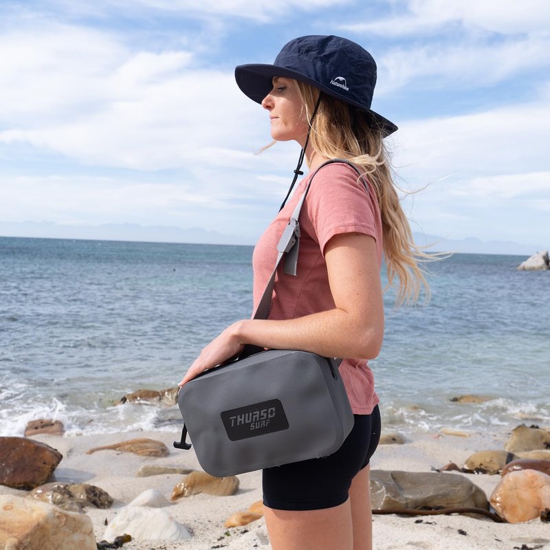 THURSO SURF Waterproof Fanny Pack with Airtight Zipper, 3L Lightweight Waterproof Waist Pack for Kayaking, Paddle Boarding, Beach, Waterproof Fanny Pack for Swimming Men Women (Slate)