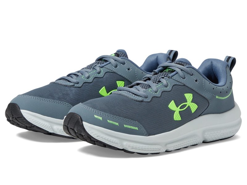 Under Armour Men's Charged Assert 10 Shoes, (101) Gravel/Gravel/Lime Surge, 11.5 X-Wide