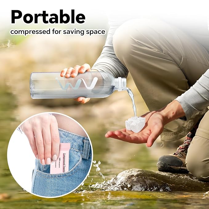 Compressed Towels 60 Pcs, Disposable Coin Towel, Mini Travel Towelettes